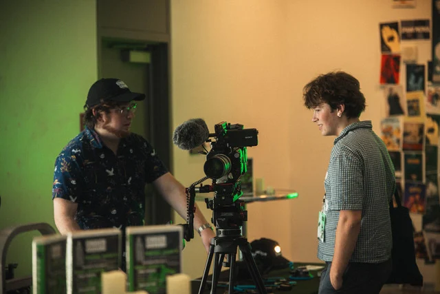 Camera setup being demonstrated on location
